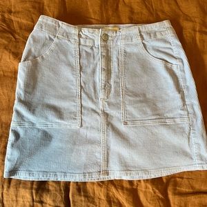 Aritiza Sunday Best Baby Blue Corduroy Mini Skirt